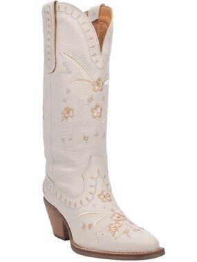 Women's Dingo 1969 Ivory Embroidered Western Boots